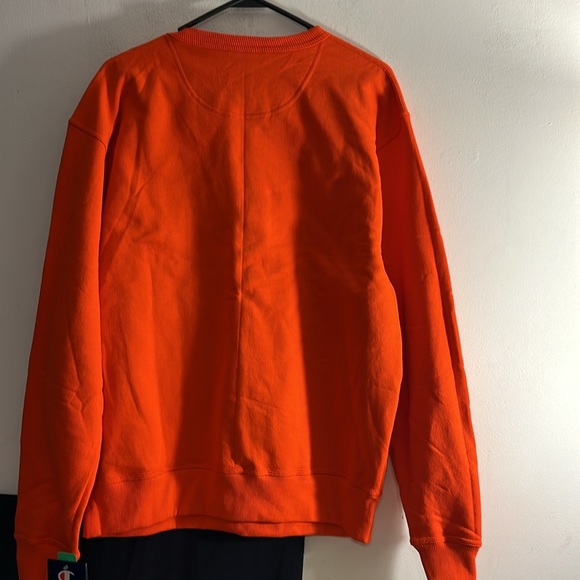 NEW WITH TAG Champion Men's Powerblend Fleece Sweatshirt Orange Size M - Picture 6 of 8